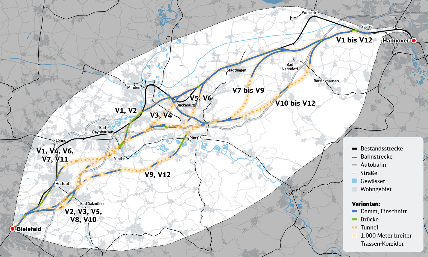 Zu sehen sind die Varianten V1 bis V12.