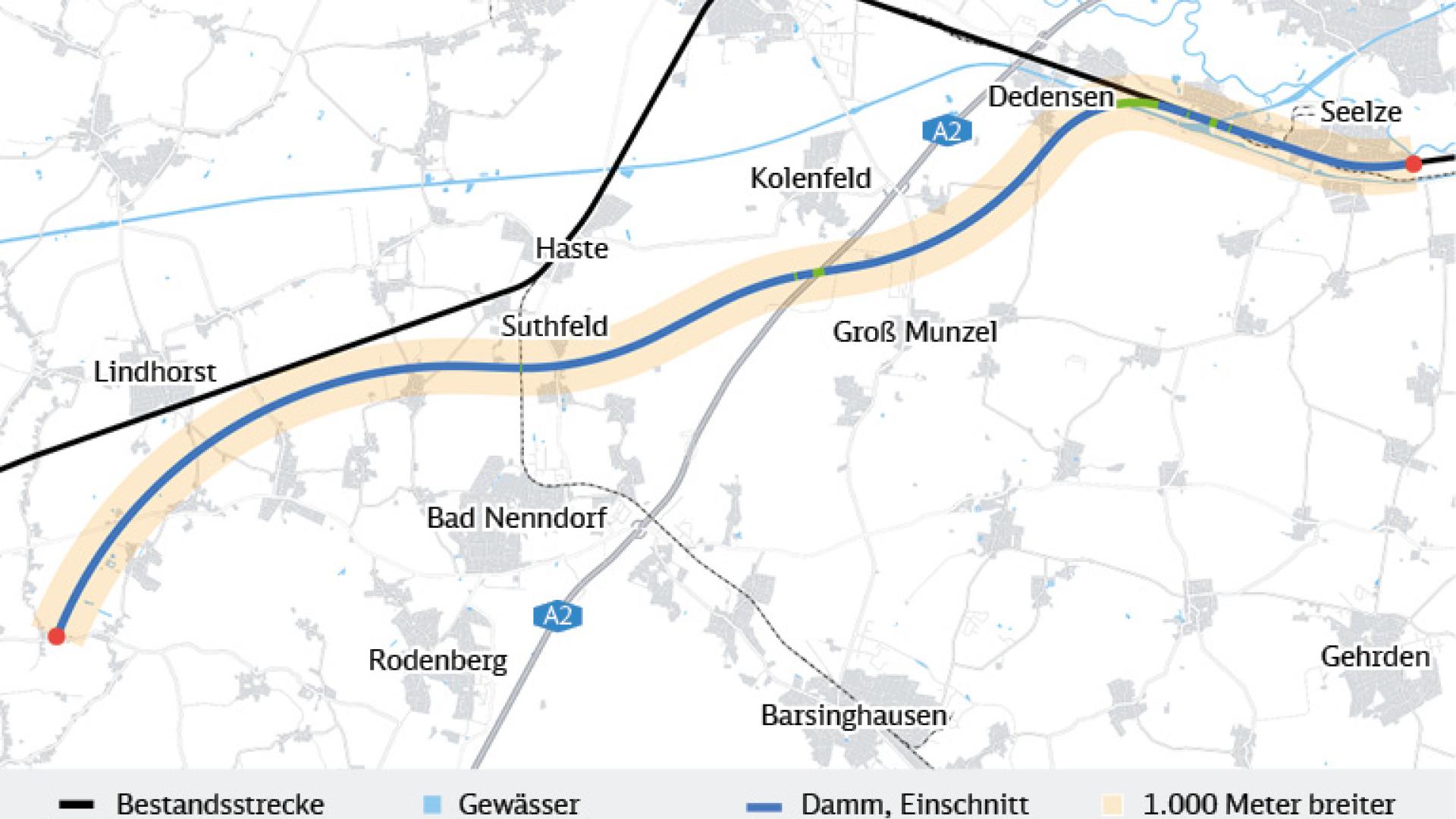 Zu sehen ist der Verlauf der Segmente AH2.2.
