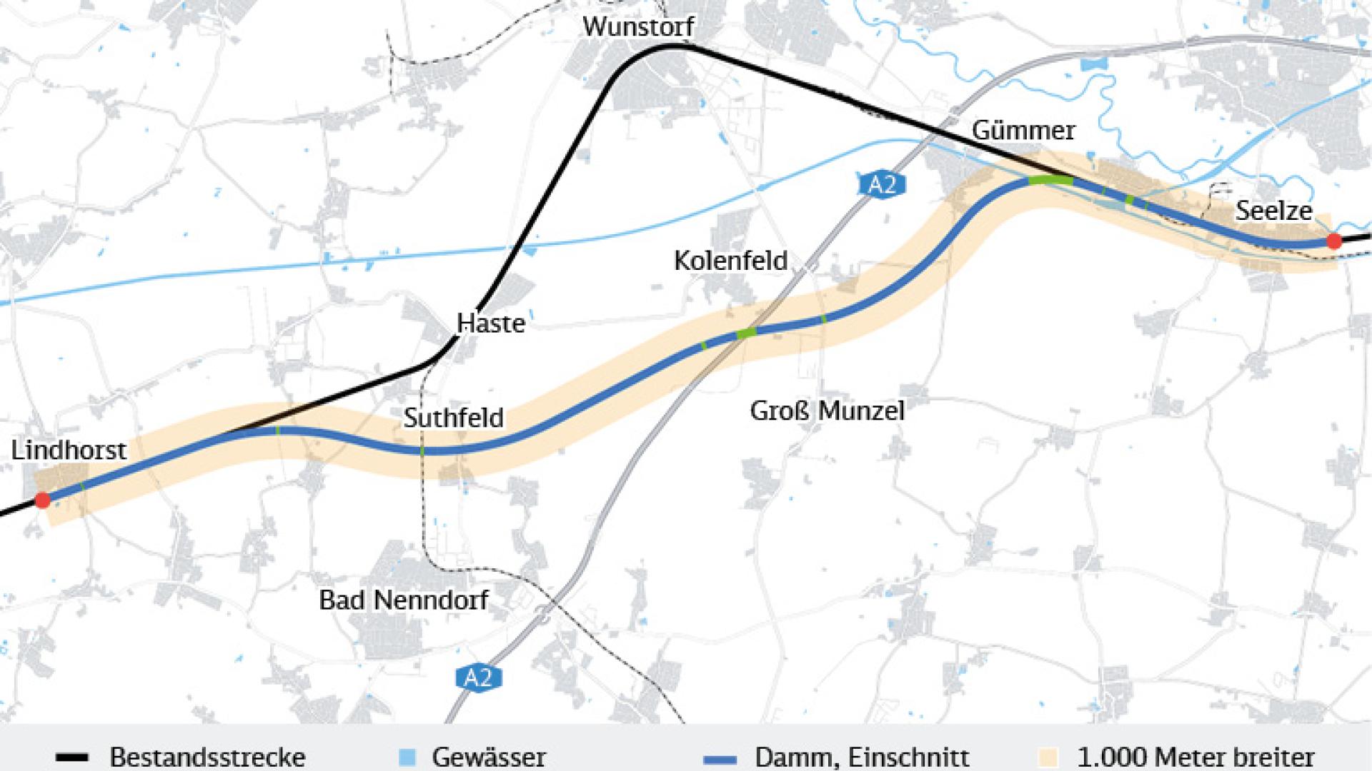 Zu sehen ist der Verlauf der Segmente AH3.2.