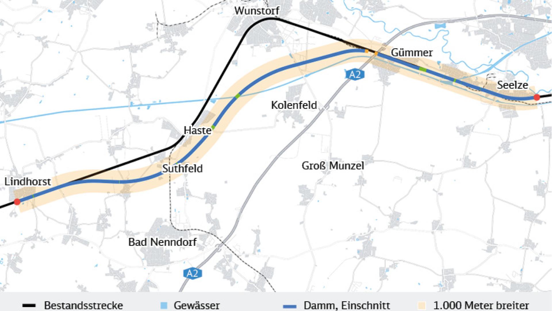 Zu sehen ist der Verlauf der Segmente AH3.3.