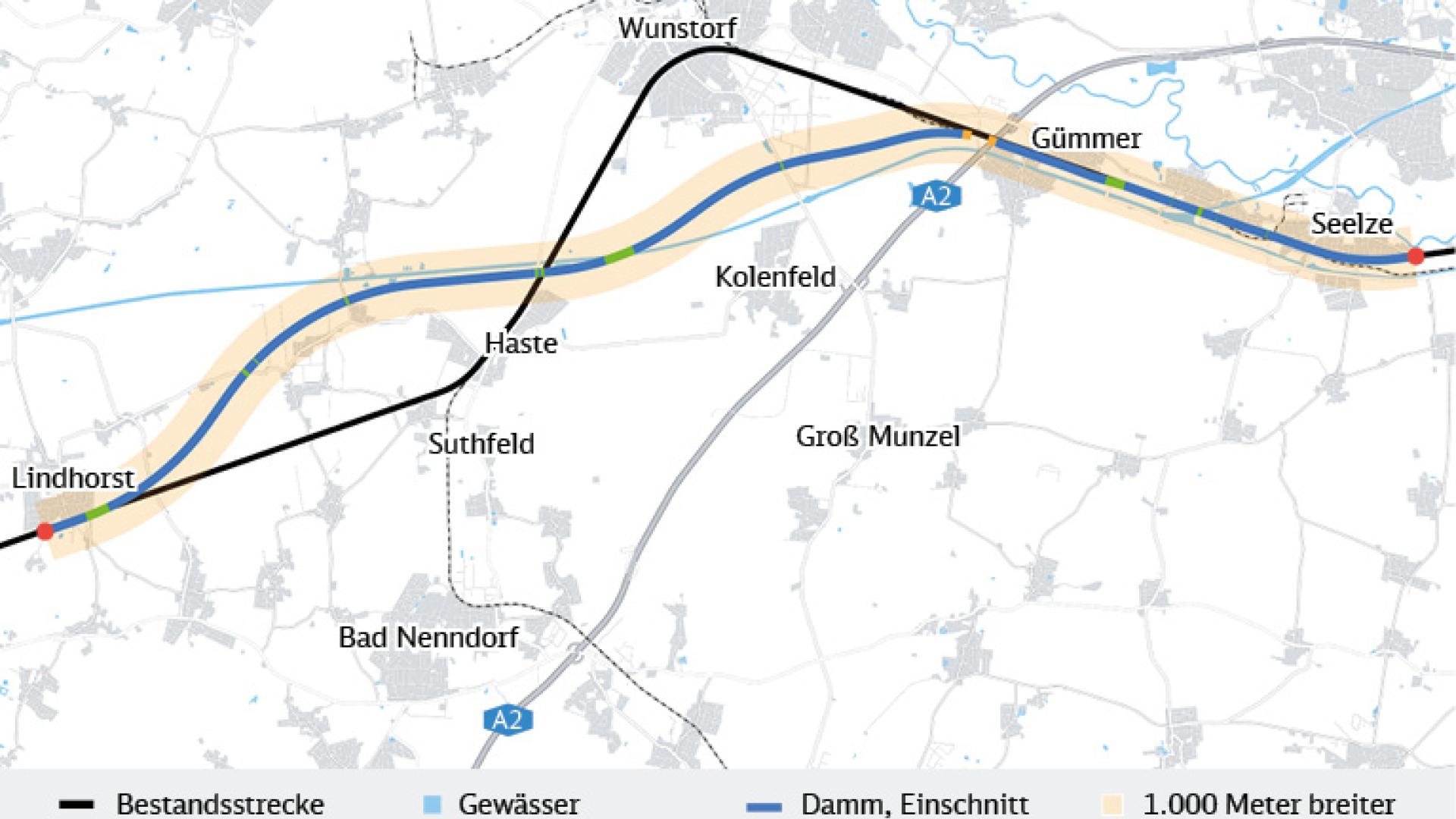 Zu sehen ist der Verlauf der Segmente AH3.4.