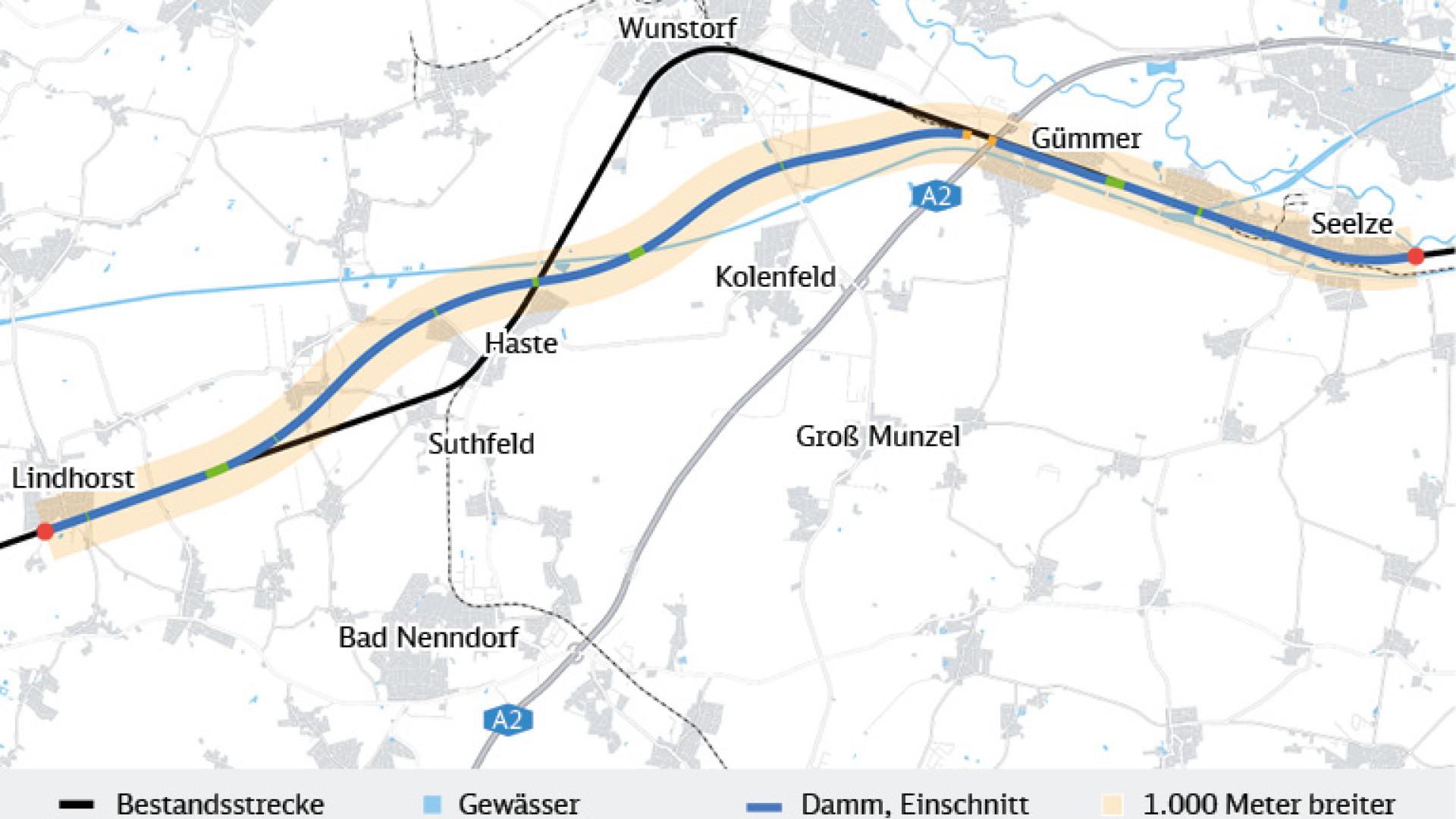 Zu sehen ist der Verlauf der Segmente AH3.5.