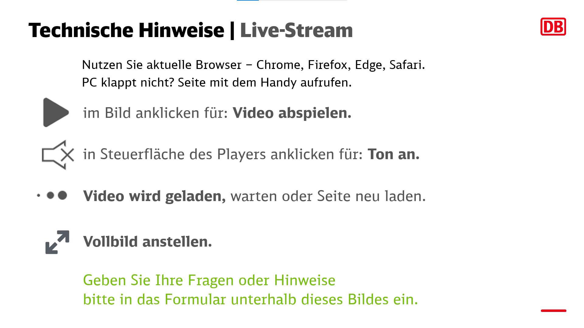 Hinweise zum Stream